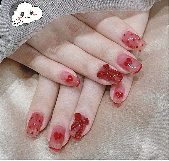 Nailbox móng úp thiết kế hoạ tiết nơ