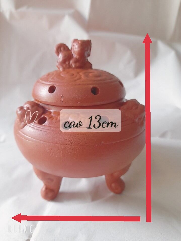 combo 2 cái lư xông trầm gốm bát tràng giá rẻ vô cực tặng trầm xông/ dụng cụ xông trầm bát tràng cao 13cm