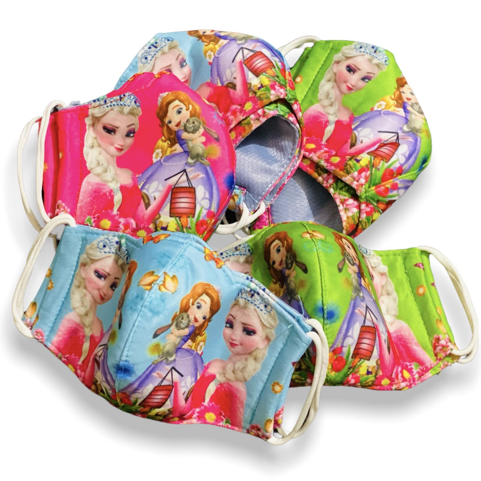 Khẩu trang Elsa Anna công chúa cho bé, khẩu trang vải 4 lớp trẻ em