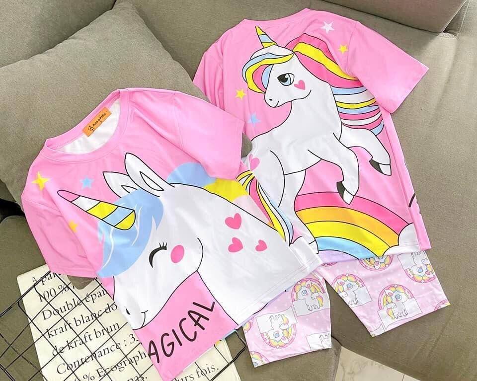 Bộ thun lạnh 3D co dãn 4 chiều size đại bé gái 20-30kg