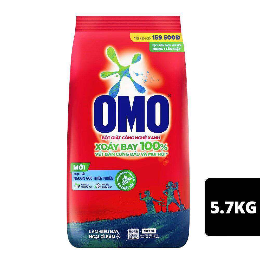 Bột Giặt OMO Đỏ  Unilever (5,7kg) (Giặt giũ & Chăm sóc áo quần)