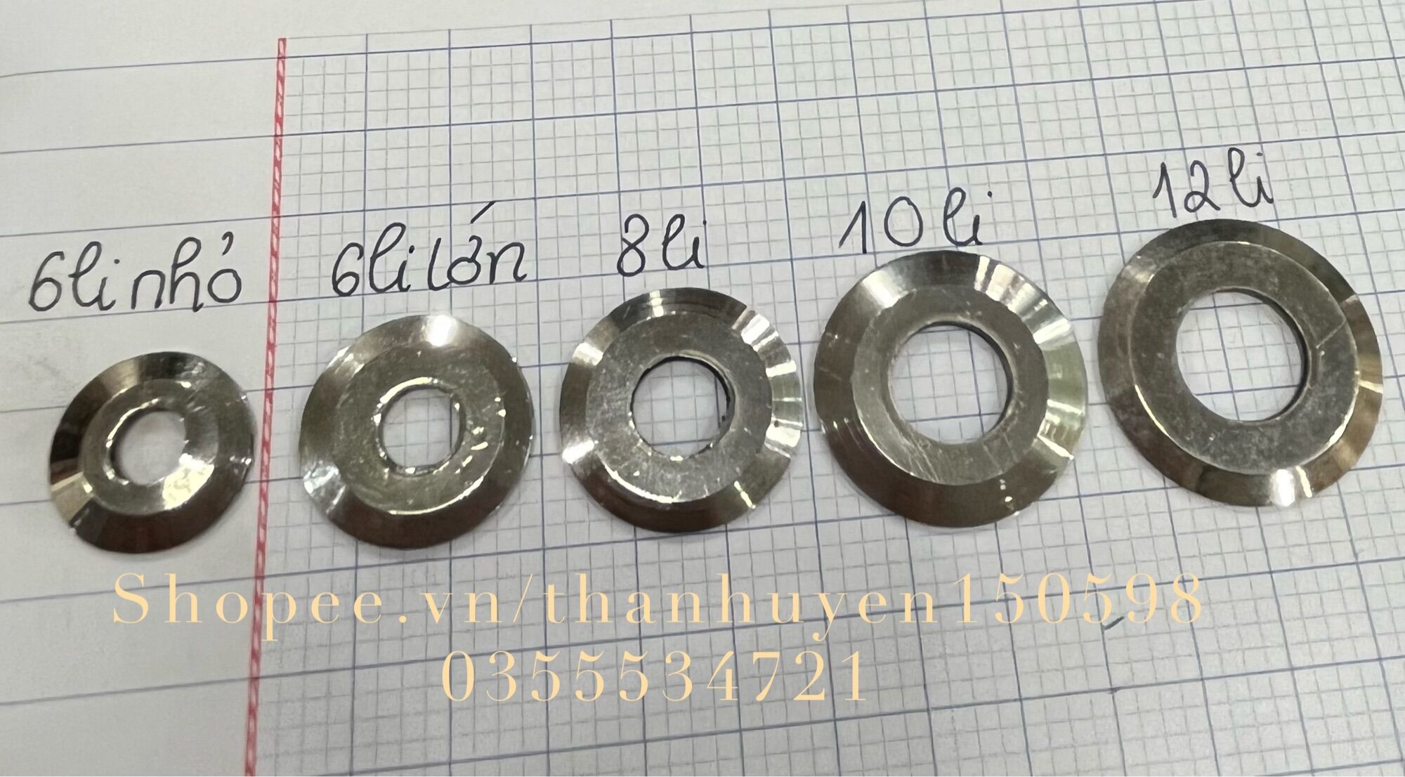 Combo 10con lông đền 2tầng inox 6li 8li 10li 12li