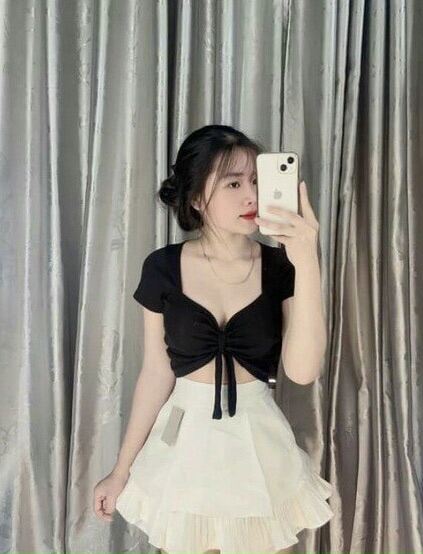 STYLE # ÁO CROPTOP CỘT NƠ TRƯỚC CHẤT BORIP ĐẸP FROM DƯỚI 50KG