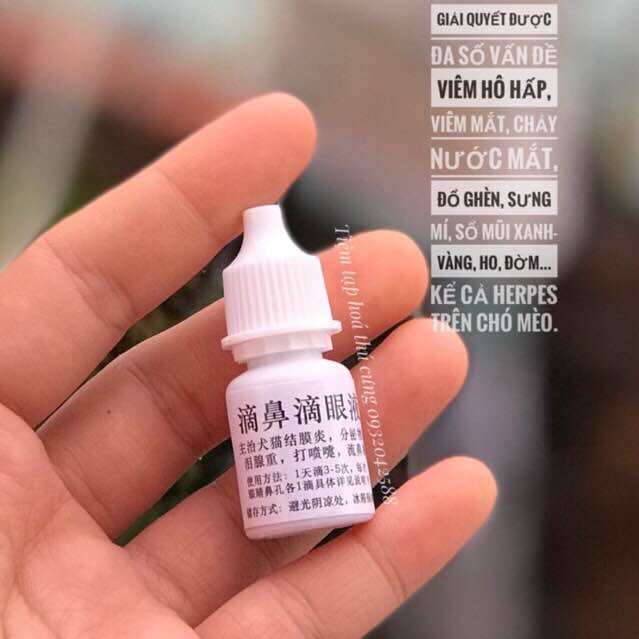 Chai nhỏ mắt mũi thần thánh dùng cho chó mèo chảy nước mắt, sưng viêm, hô hấp, sổ mũi (nội địa Trung Quốc)