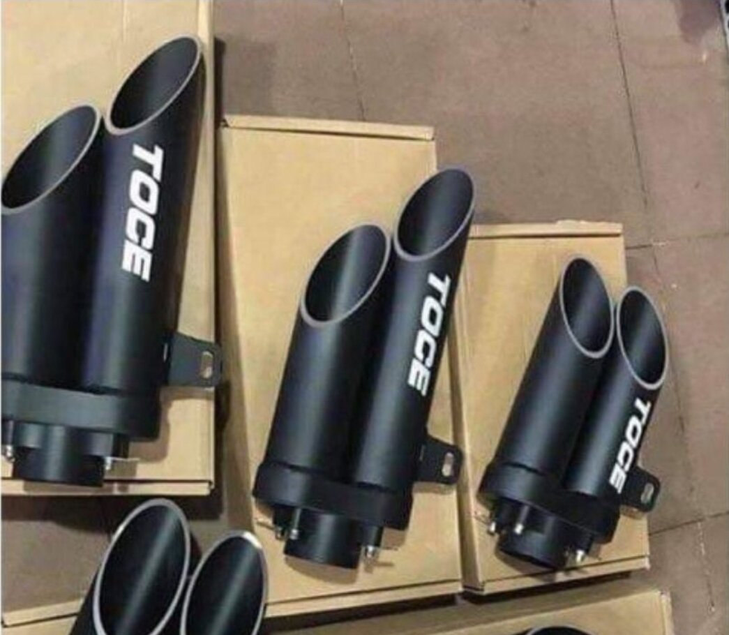 Pô toce hai ống xả mỏ xéo