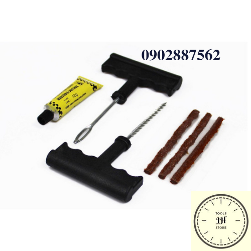 bộ dụng cụ vá vỏ không ruột xe máy (có keo vá)