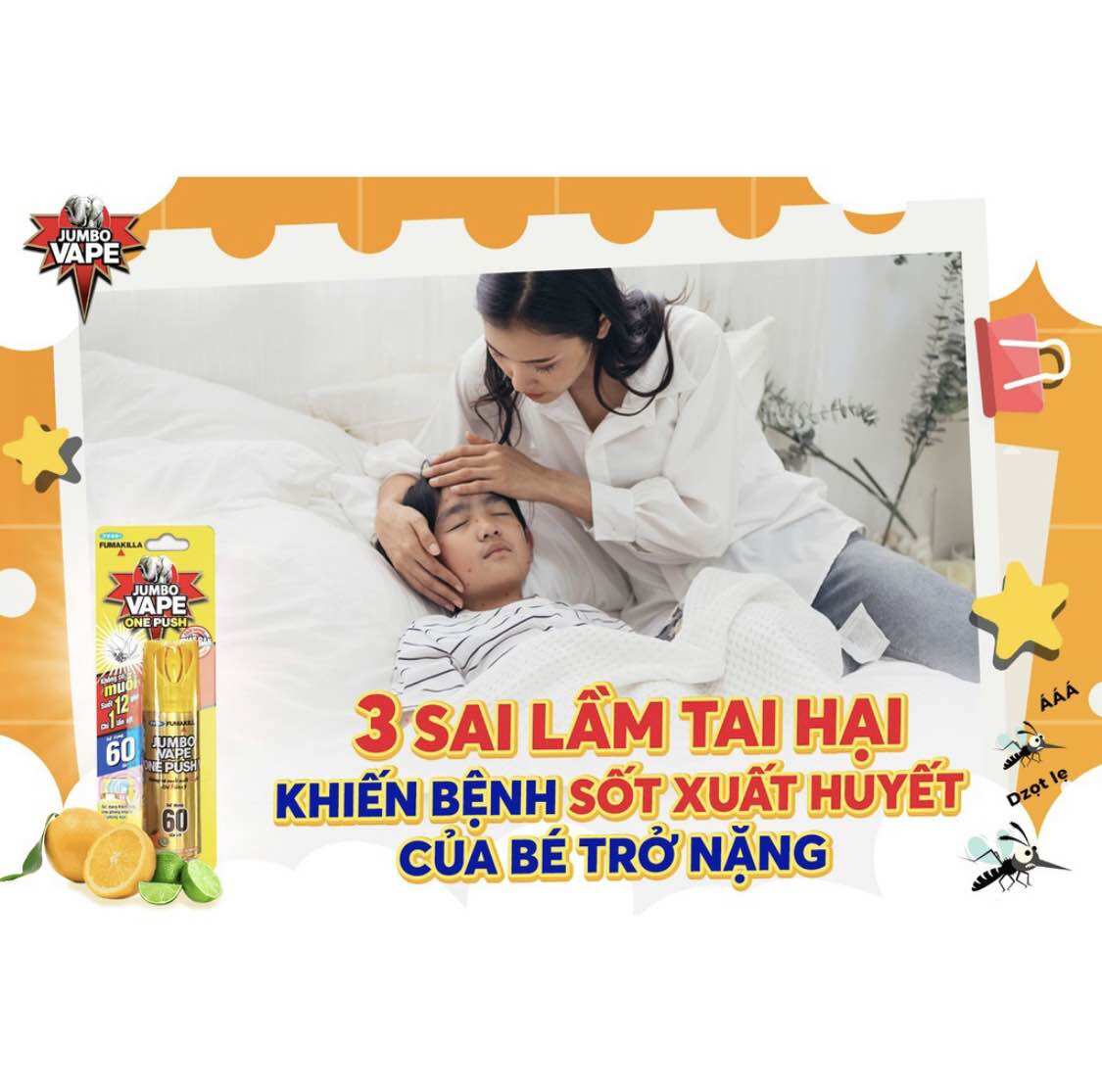 Bình Xịt Muỗi JUMBO VAPE ONE PUSH (60 Lần Xịt)