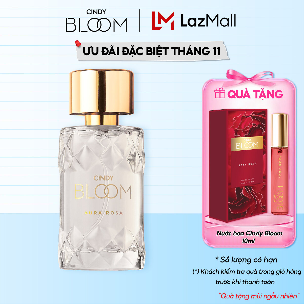 Nước Hoa Nữ Cindy Bloom Aura Rosa Hương Thơm Kiêu Sa Đài Các 50ml Chính Hãng