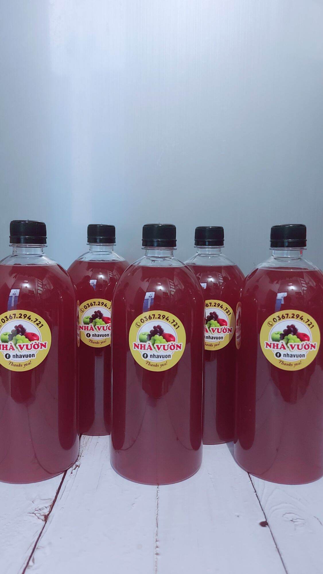 Combo 5 chai Nước Nho Lên Men, chai 1 lít| Thơm ngon, Sạch sẽ, Nguyên chất. Đặc sản Ninh Thuận