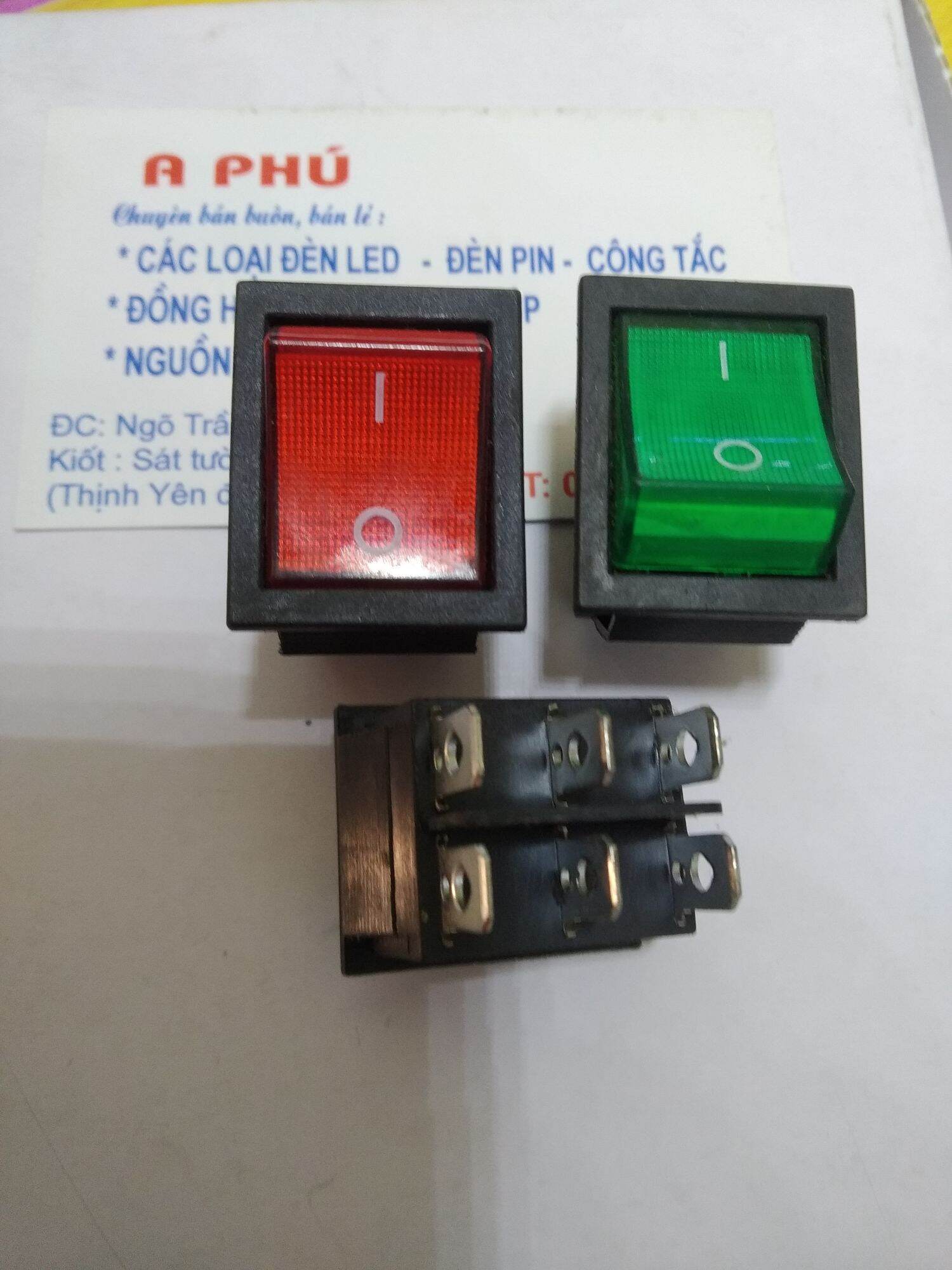 5 công tắc âm ly 6 chân có đèn 15A 250v