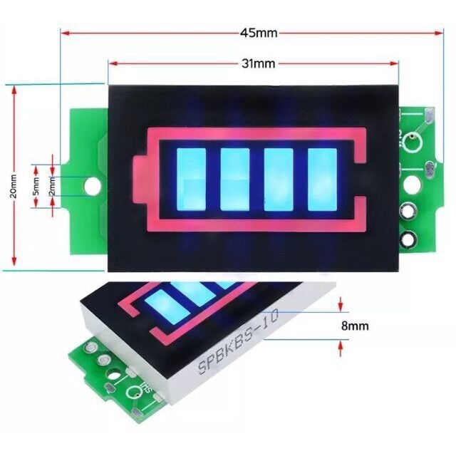 Mạch báo dung lượng pin 1s 3,7v, 2s 8,4v. 3s 12,6v 4s 16,8v 5s 21v 6s 25,2v