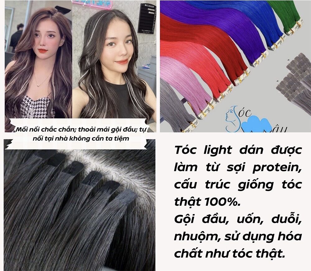 Tóc light dán sợi protein dễ dàng sử dụng tại nhà/Tóc nối hight light