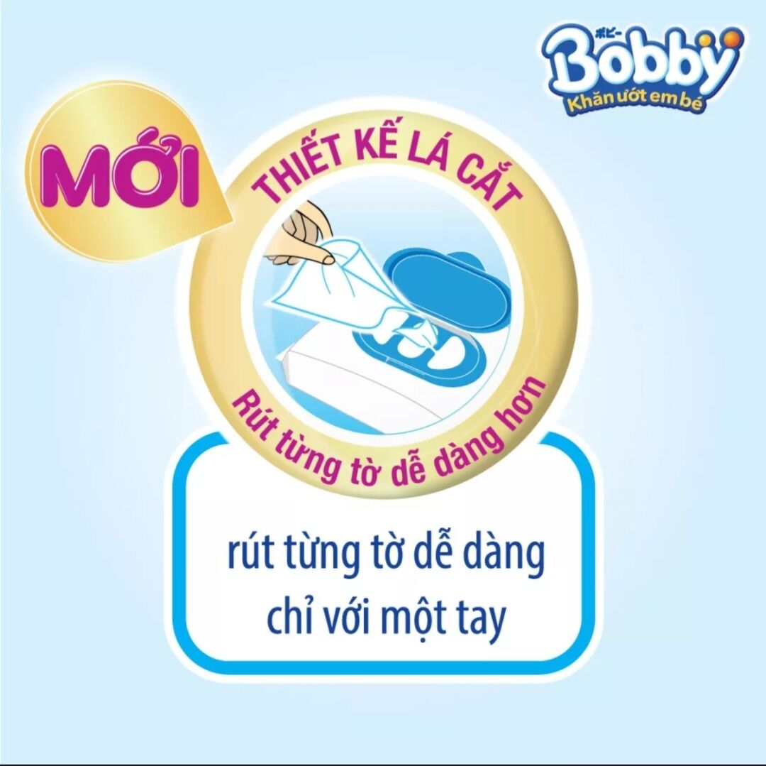 Khăn ướt Bobby care có mùi loại 100 tờ/gói
