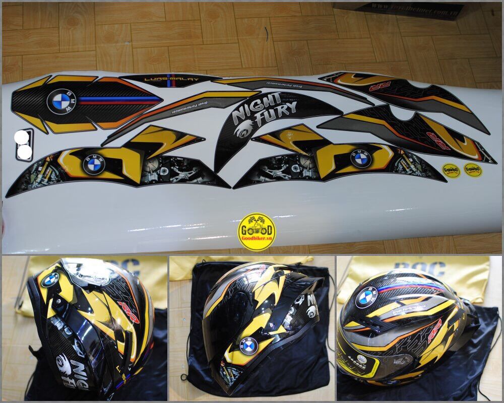 Tem BMW dán mũ bảo hiểm fullface