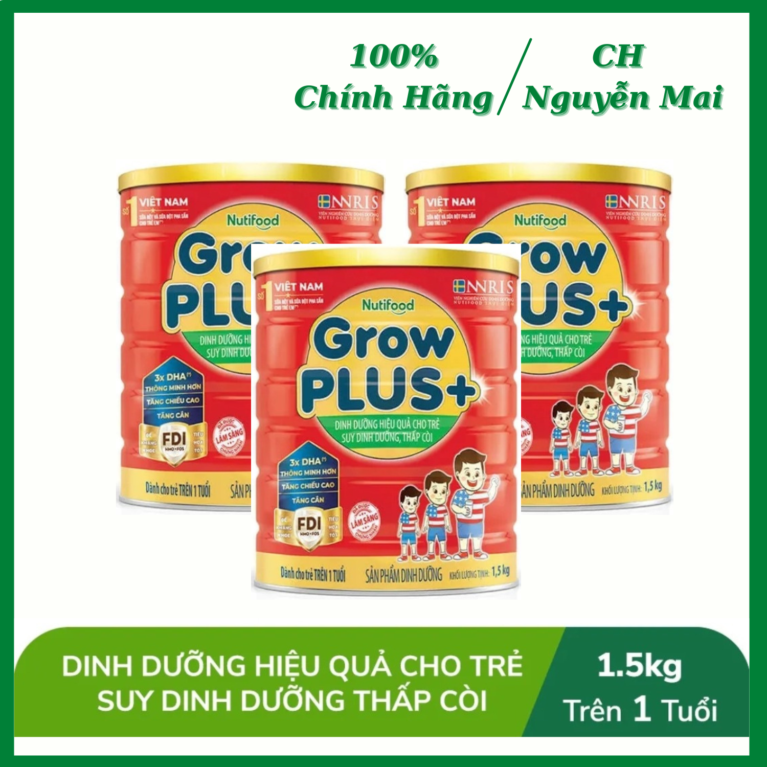 Combo 3 sữa bột nutifood grow plus+ đỏ