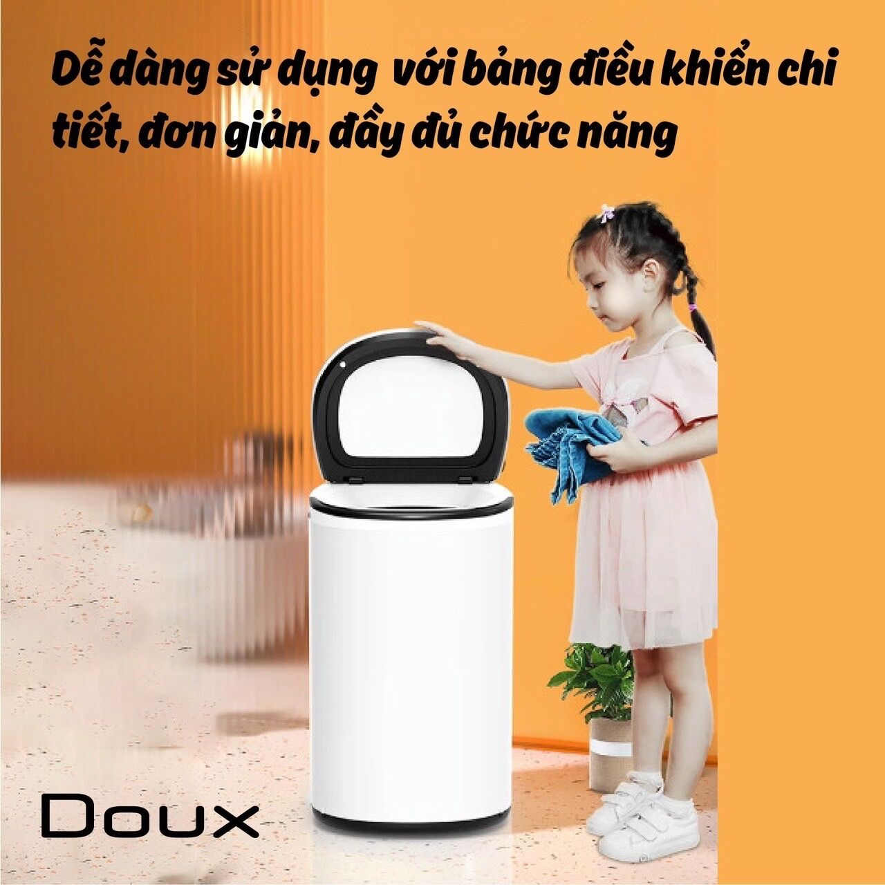 [HCM] Máy giặt sấy mini Doux Lux DX -1335 bản nâng cấp 2023 có 12 chế độ giặt sấy