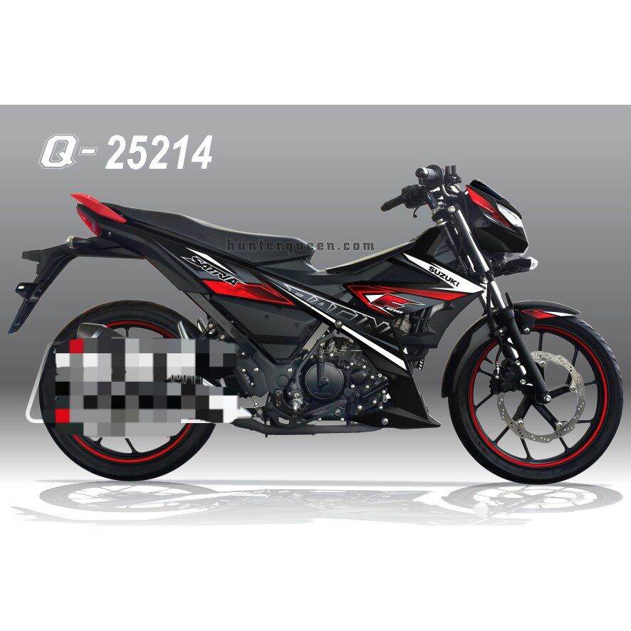 Tem rời xe satria đen đỏ, tem chế 3 lớp không bay màu