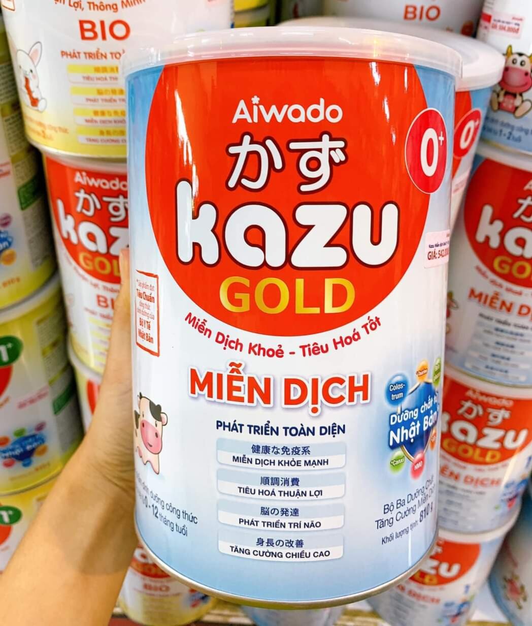 Sữa bột kazu miễn dịch gold 0+ 810g