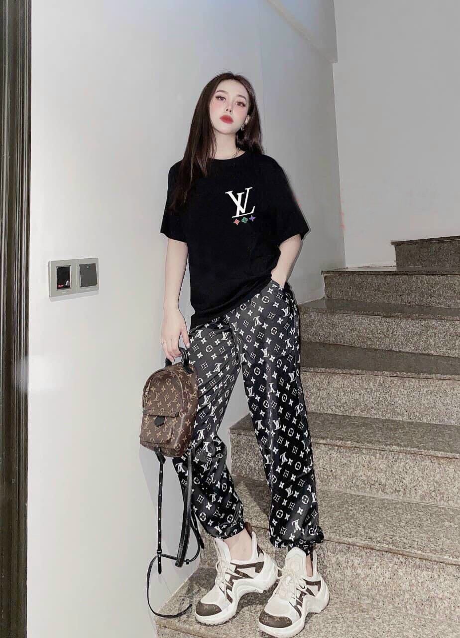 [Đồ bộ cao cấp] Đồ bộ nữ in hoa tiết thêu logo