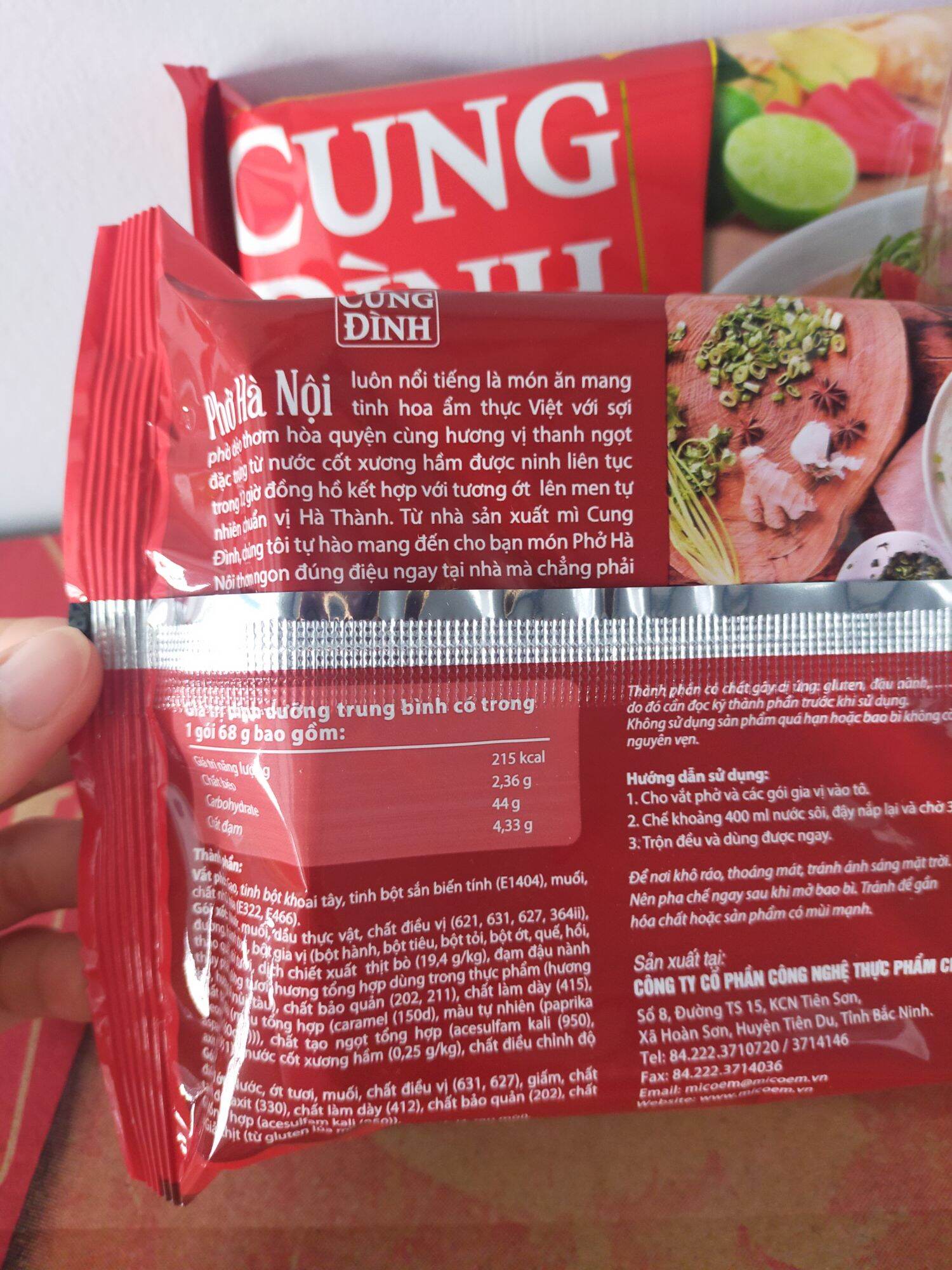 1 Thùng  Phở   Bò   Cung   Đình   (30gói)