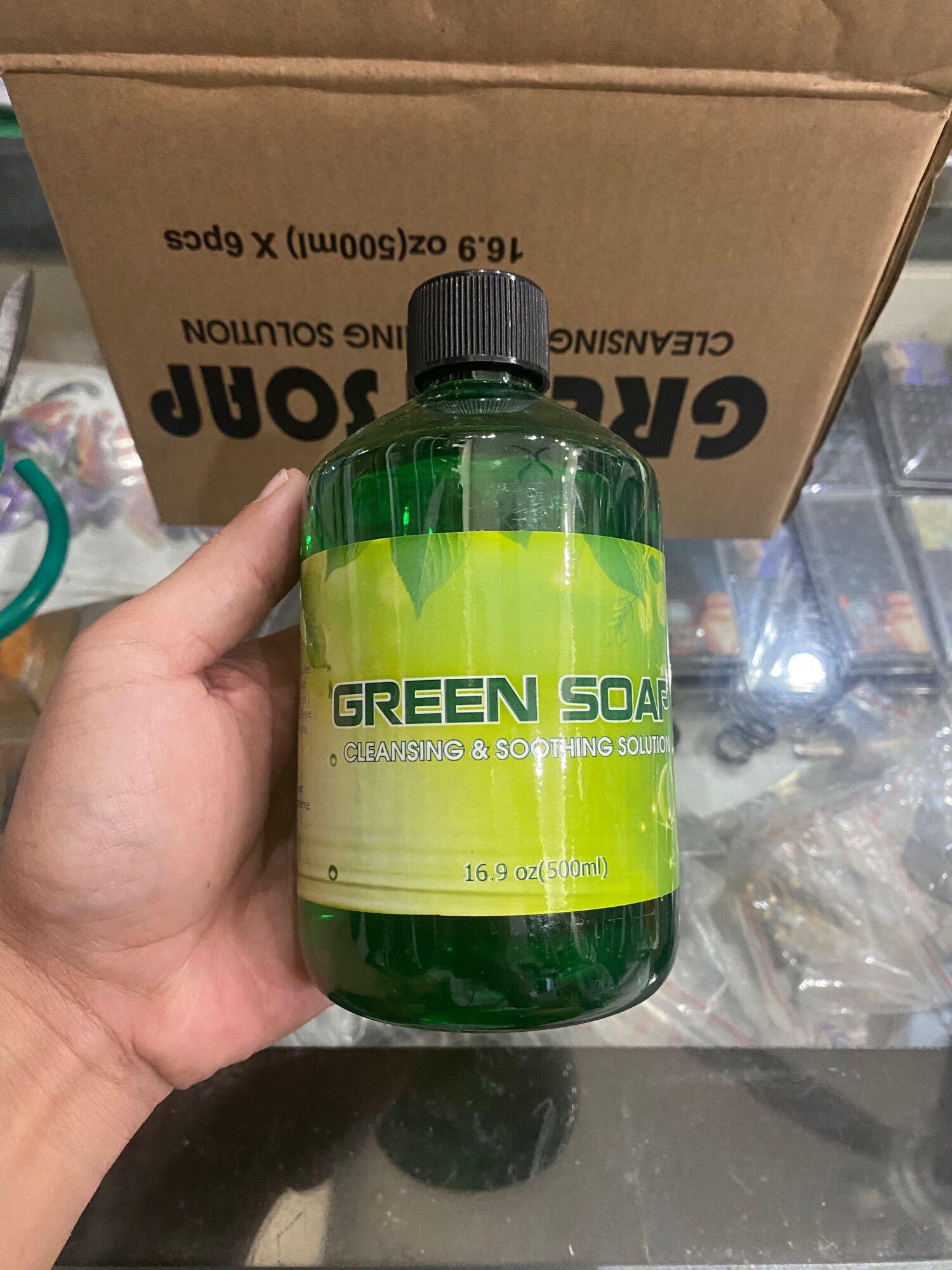 Green Soap 500ml tạo bọt vệ sinh hình xăm