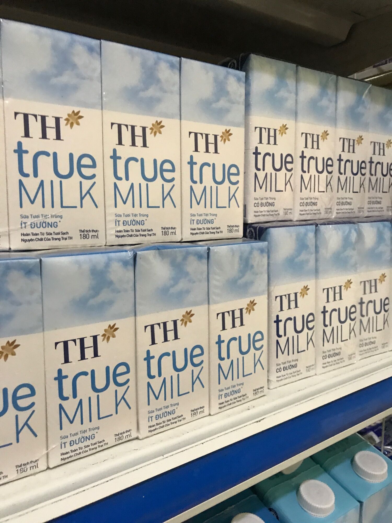 1 LỐC SỮA TH TRUE MILK 180ML ÍT ĐƯỜNG CÓ ĐƯỜNG