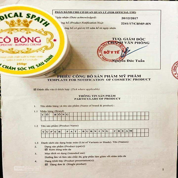 Kem tan mỡ Cô Bông 150g