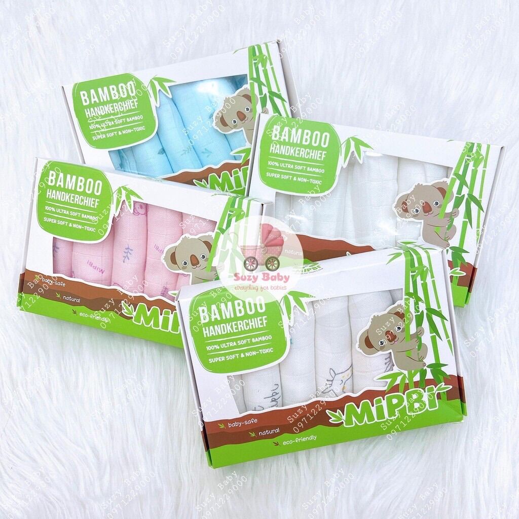 Khăn sữa mipbi 3 lớp 100% sợi tre