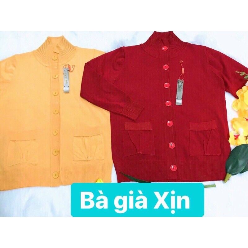 Áo khoác thun len trung niên gài cúc hàng QC cao cấp