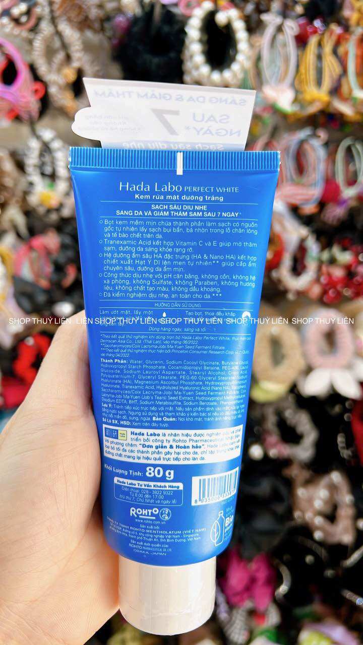 Sữa rữa mặt hada LABO dưỡng trắng da mờ thâm 80g