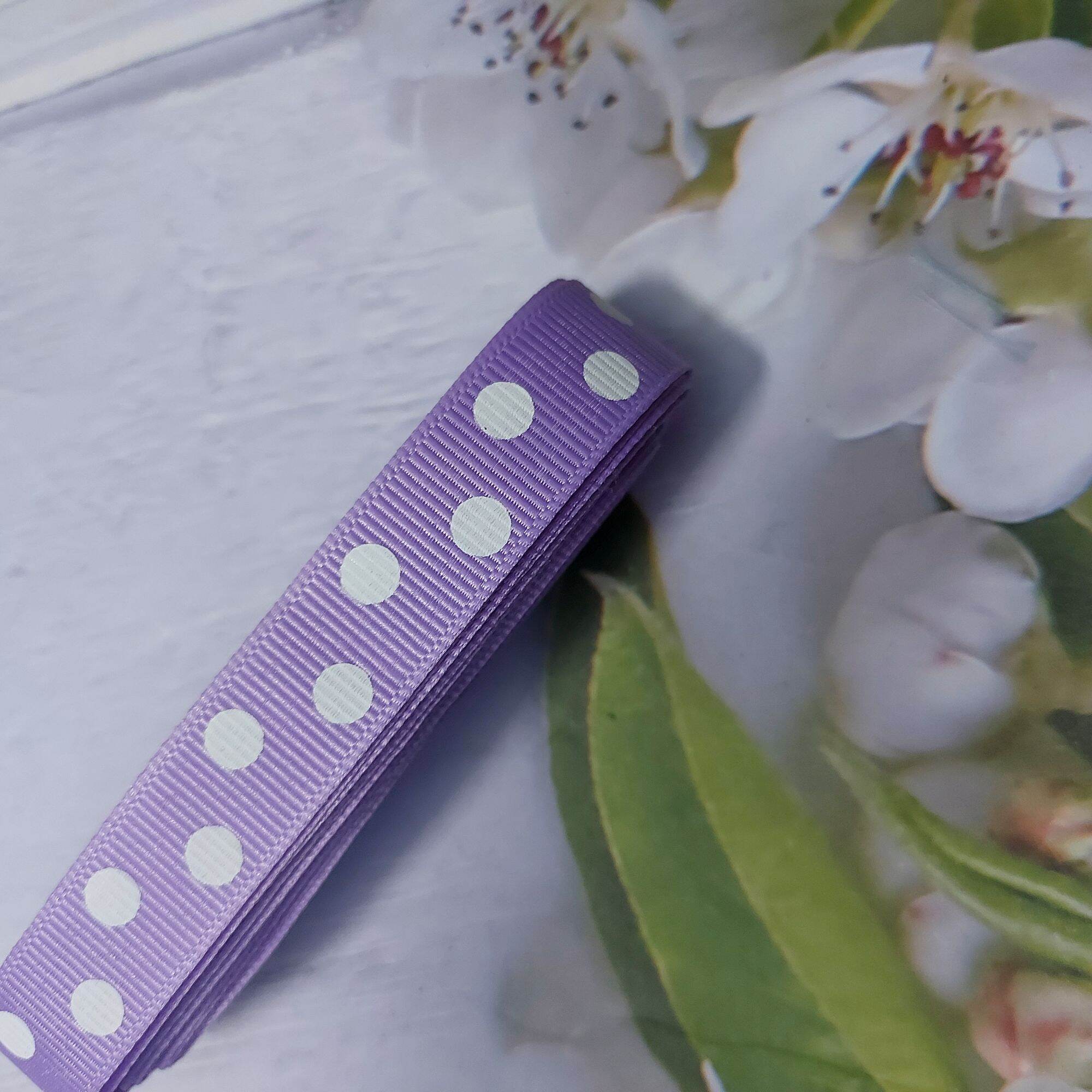 Ruy băng gân chấm bi, phụ kiện thủ công, bản rộng 1.5cm.