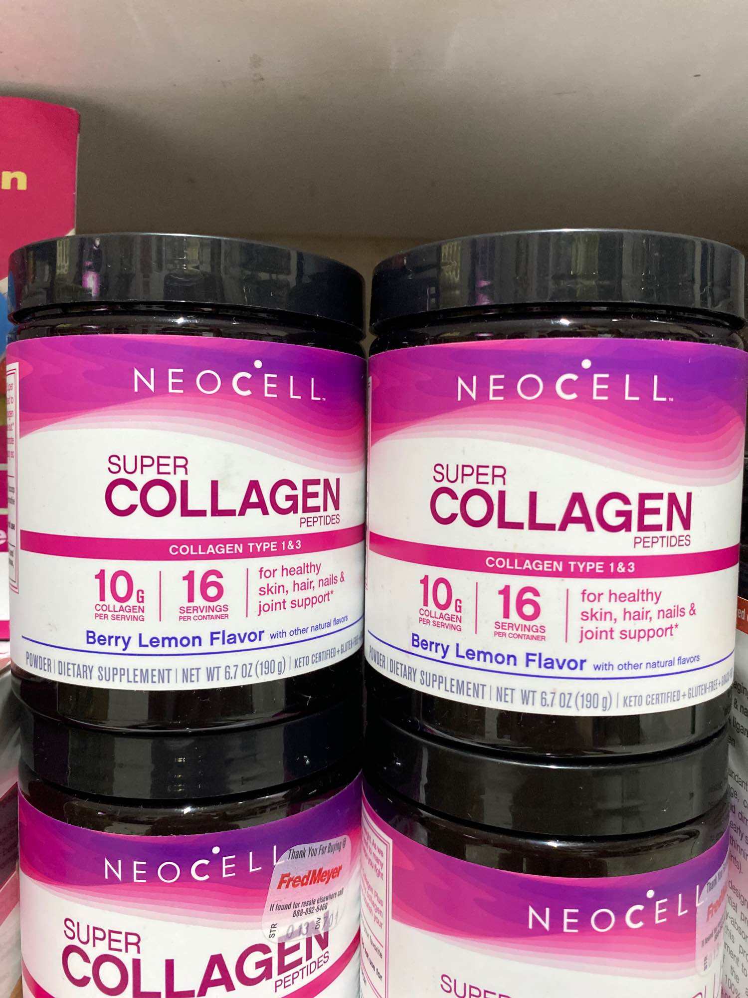 SALE DATE 8 24 Bột Super Collagen Neocell Peptides Type 1&3 vị Berry Lemon