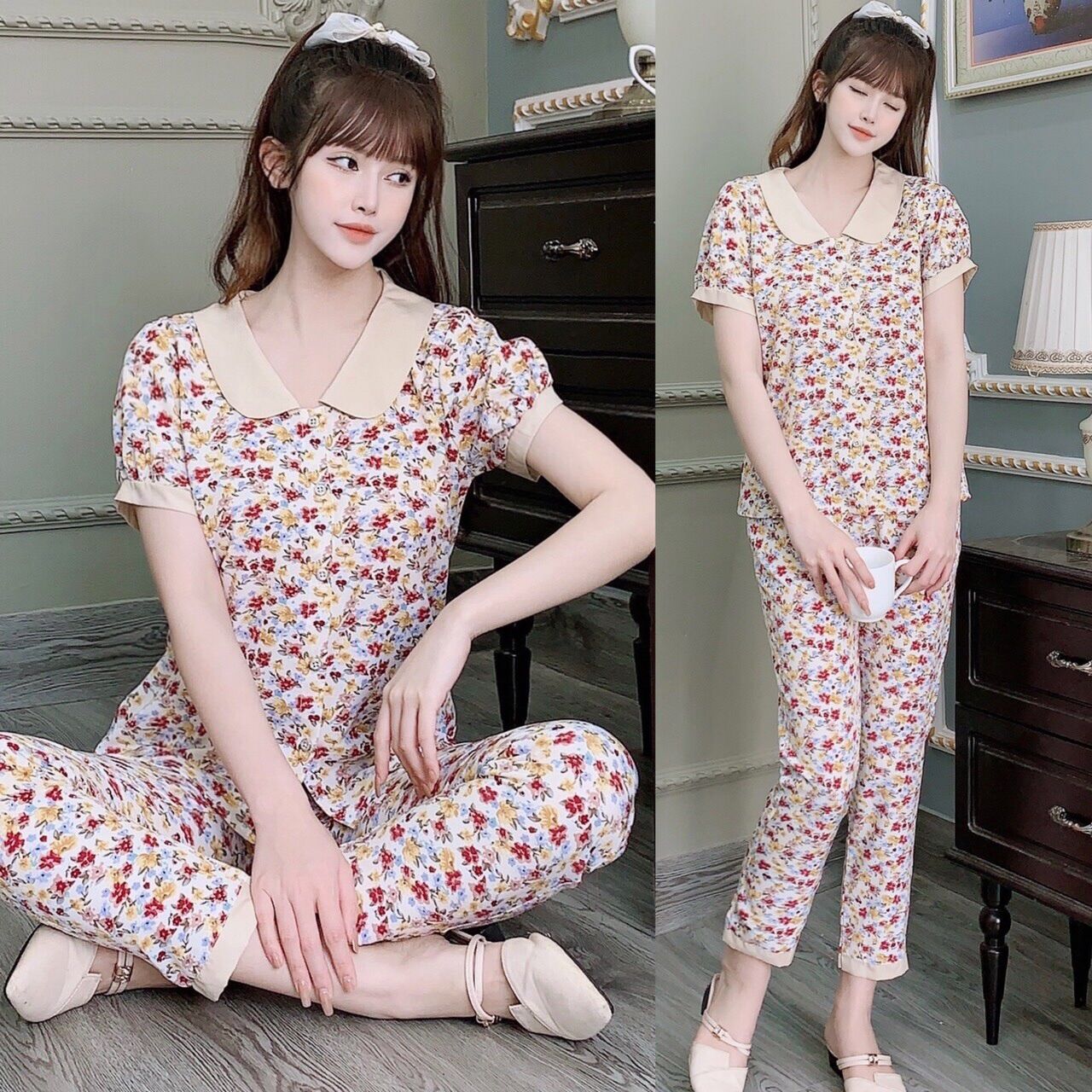 Đồ bộ mặc nhà mẫu lụa