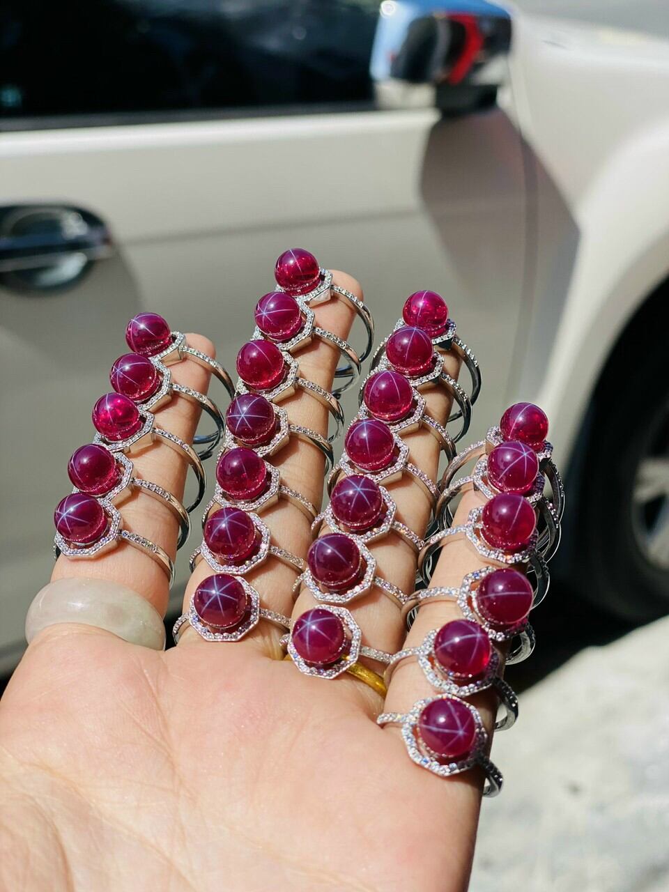 NHẪN RUBY SAO BẠC 925 FREESIZE