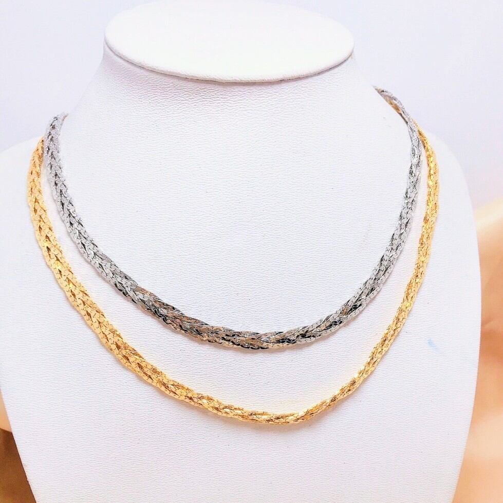 Dây chuyền 04 bính ysx - kiềng dẻo nữ mạ vàng or bạch kim cao cấp lokalo