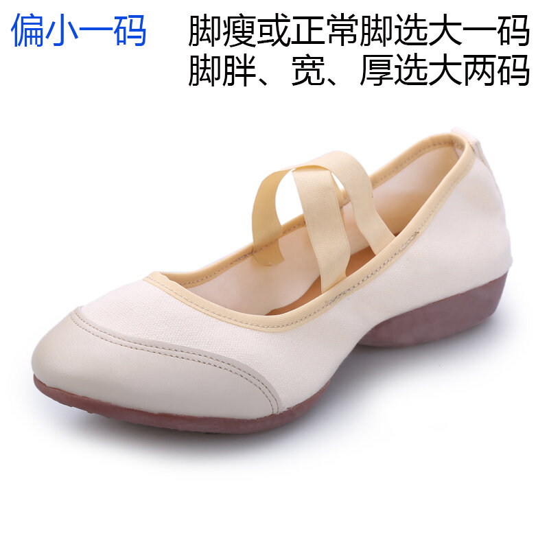 Giày khiêu vũ giày nữ nhảy quảng trường đế bằng đế gân bò mẫu mới cho người lớn nữ giày luyện công đế mềm giày khiêu vũ gót thấp chống trượt