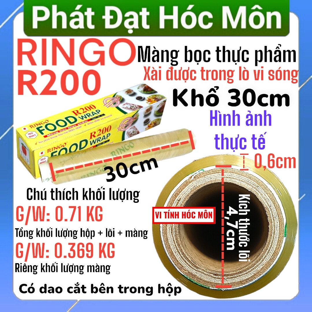 Màng bọc thực phẩm ringo r200 7k tuyền hưng phú ringo 200 7k màng bọc táo size 30cm phát đạt hóc môn