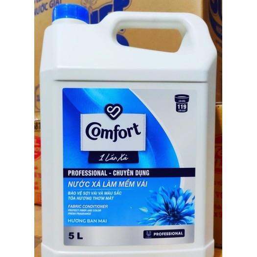 Nước xả vải COMFORT làm mềm vải Đậm Đặc Hương Ban Mai 1 Một Lần Xả Can Nhựa Lớn 5l 5 lít (GIÁ THÙNG)