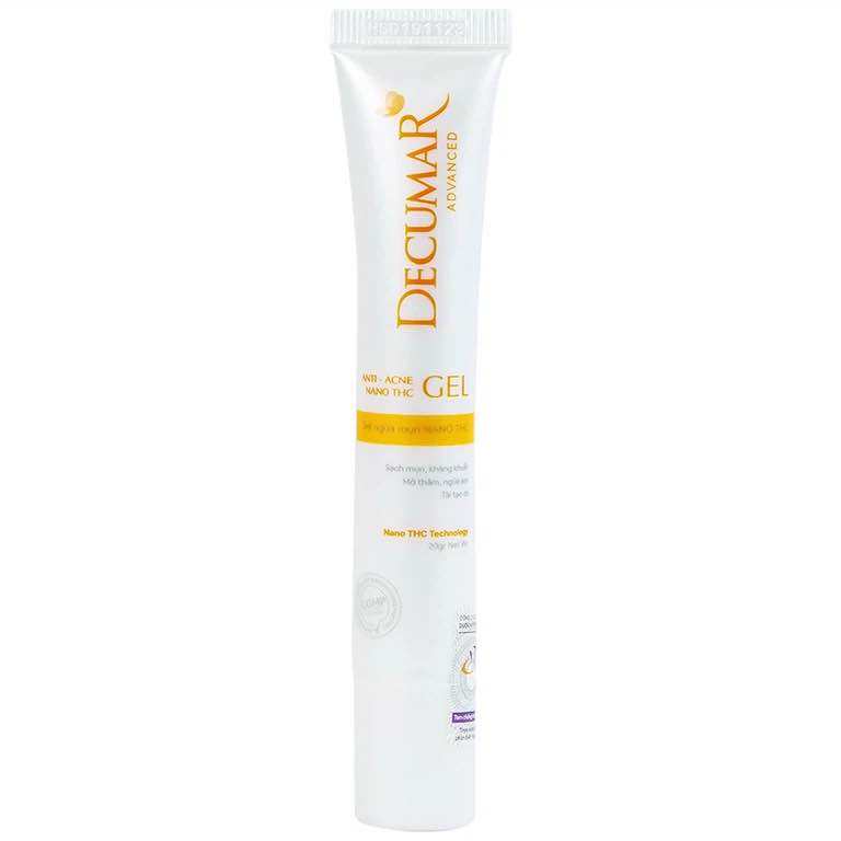 Gel chấm mụn, mờ thâm sẹo Decumar Nghệ Nano THC 20gr phiên bản nâng cấp (Hộp trắng). 
