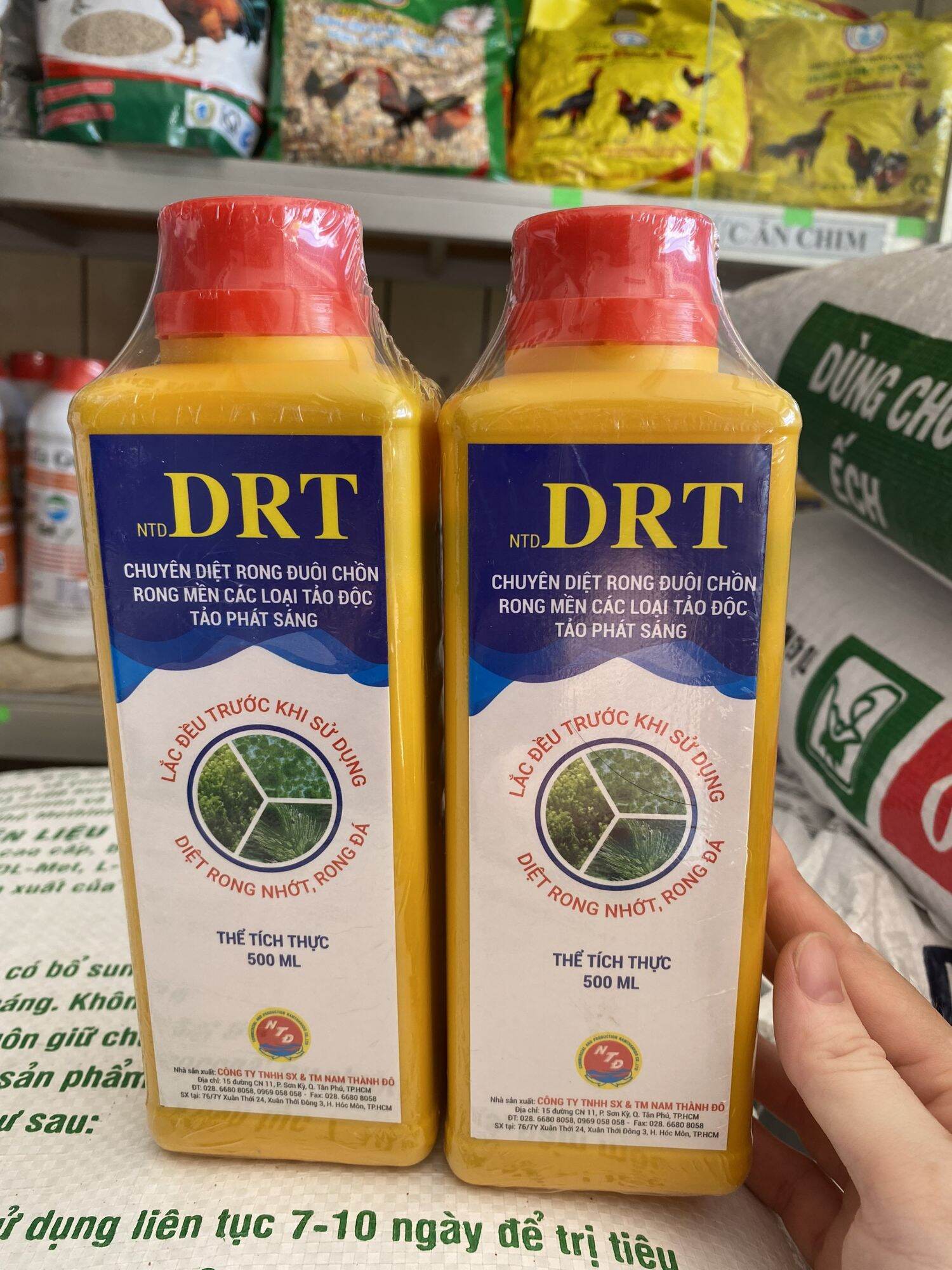 Combo 2 chai diệt rong DRT tảo phát sáng,rong mền,rong nhớt,
