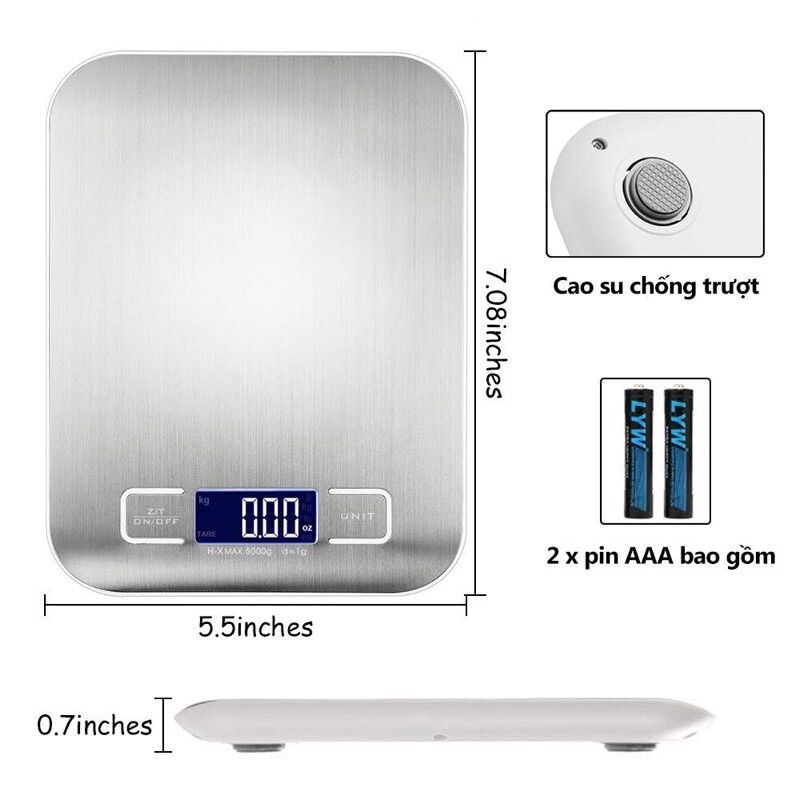 Cân Điện Tử Nhà Bếp Platform Scale 3Kg/0.1g