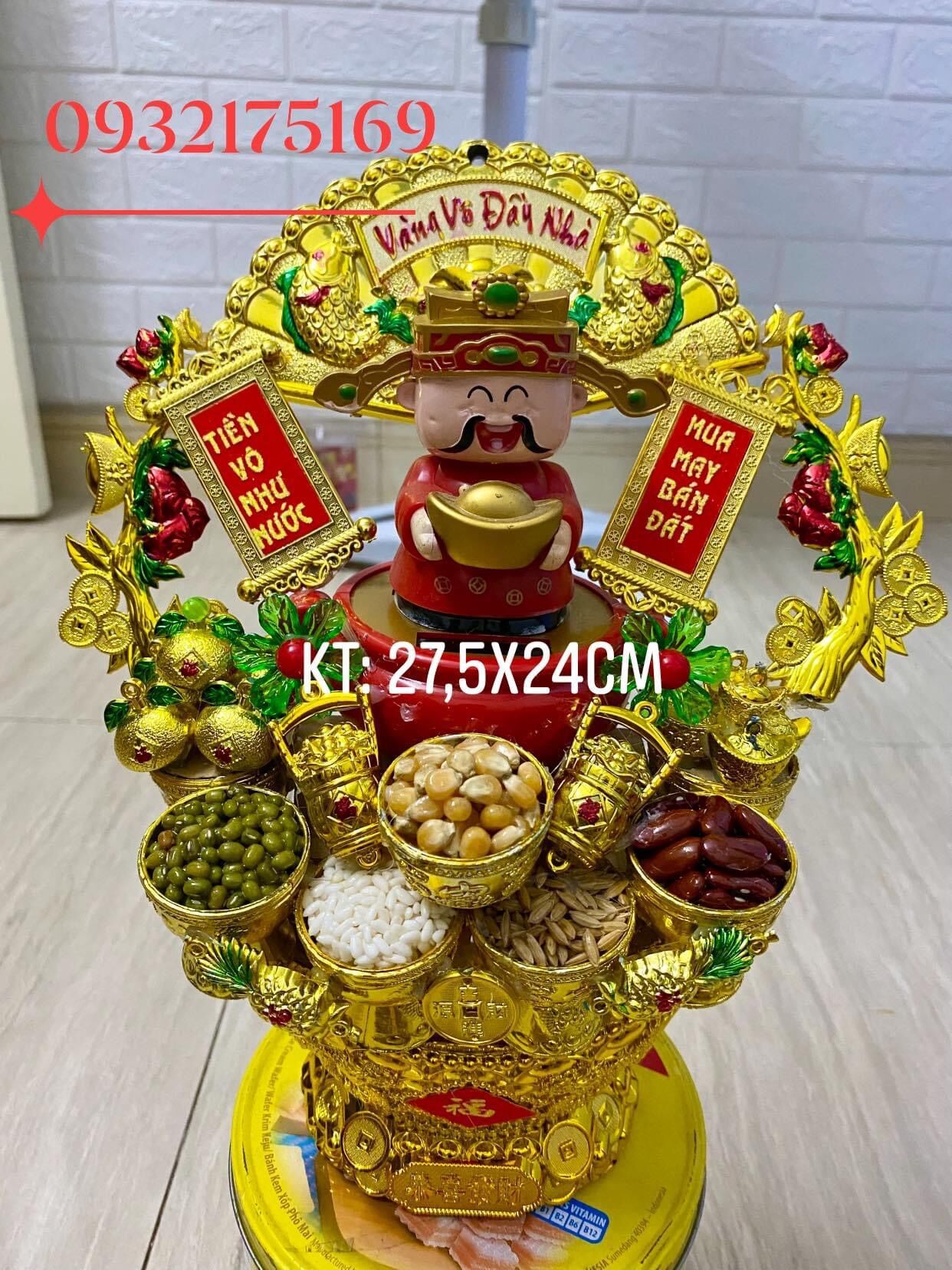Tháp tỏi ngũ đậu Thần Tài đế thỏi vàng chiêu tài rước lộc