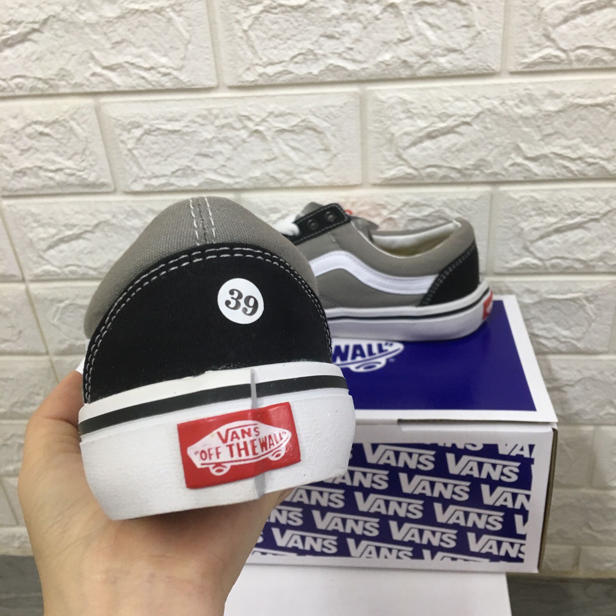 Giày vans old skool pha xám đen size 36->43 NAM NỮ