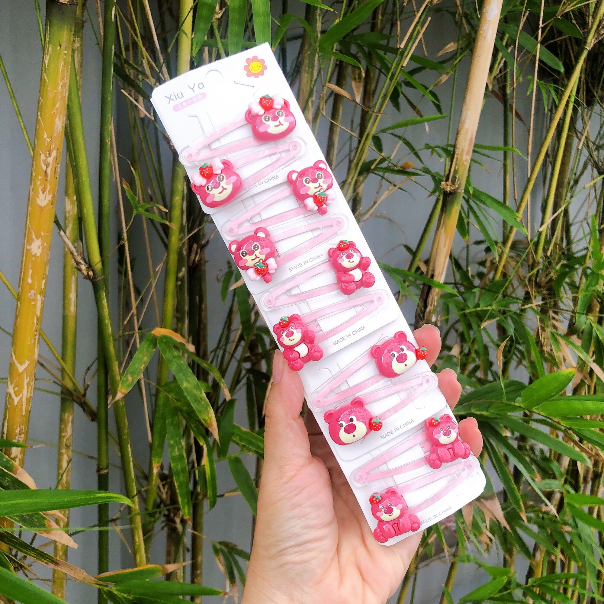 SET KẸP VÀ CỘT TÓC GẤU DÂU