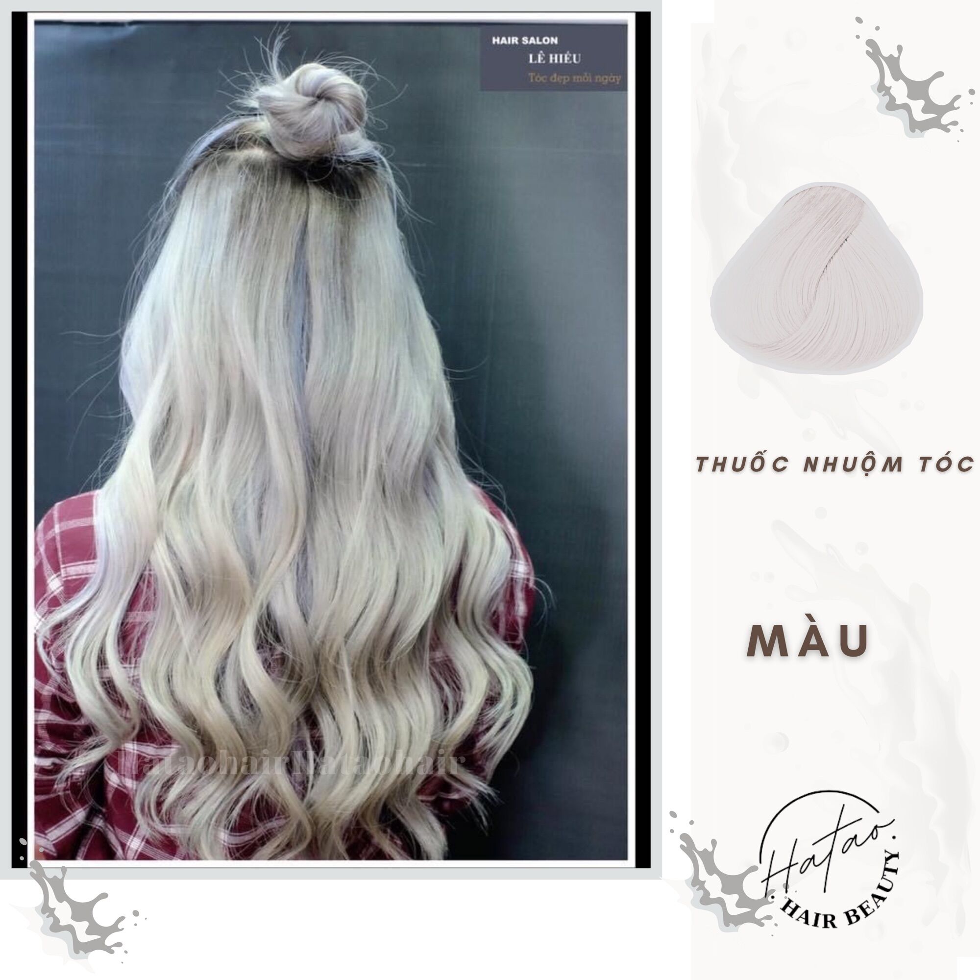 [HCM]Combo nhuộm tóc cao cấp màu Bạch Kim [BỘT TẨY + TRỢ TẨY + KHỬ VÀNG + GANG TAY]
