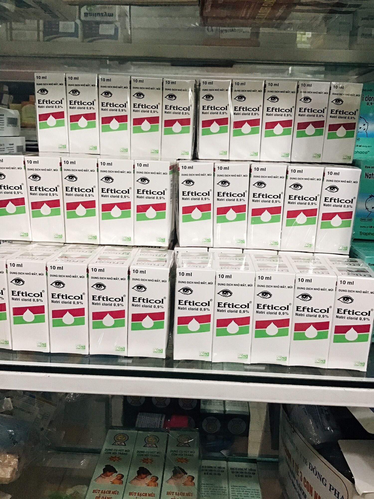 Dung dịch nhỏ mắt mũi EFTICOL (1 lốc 10chai) nước muối nacl