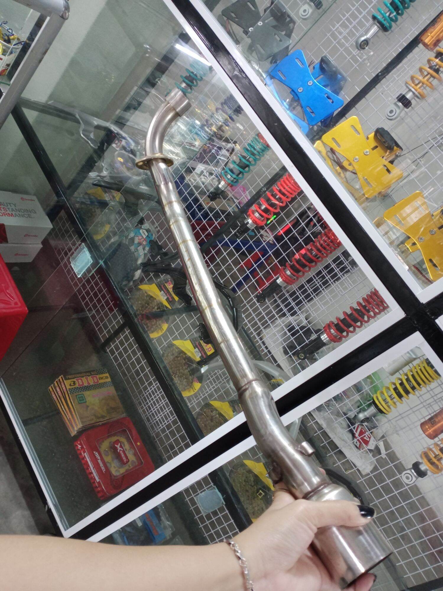 Lon pô Kou MAHACHAI + cổ 1 khúc gắn các dòng xe Wave , Sirius, Dream , Cub , Ex 50cc.