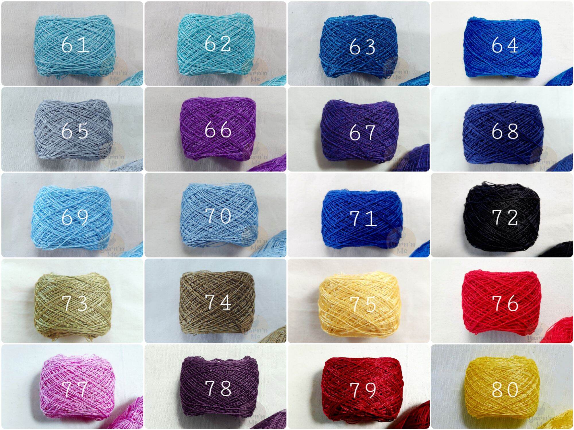 (61-80) Sợi cotton bóng Thái, cotton xà cừ, cỡ sợi 0.6mm, đan móc áo mùa hè