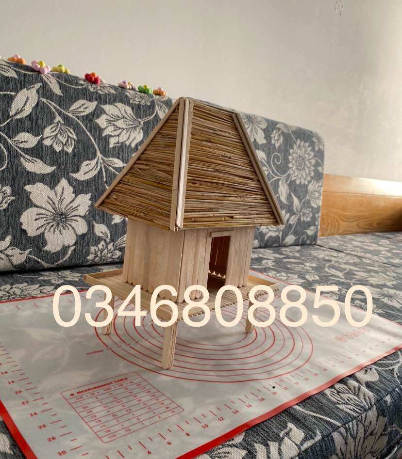 Nhà mô hình que kem handmade