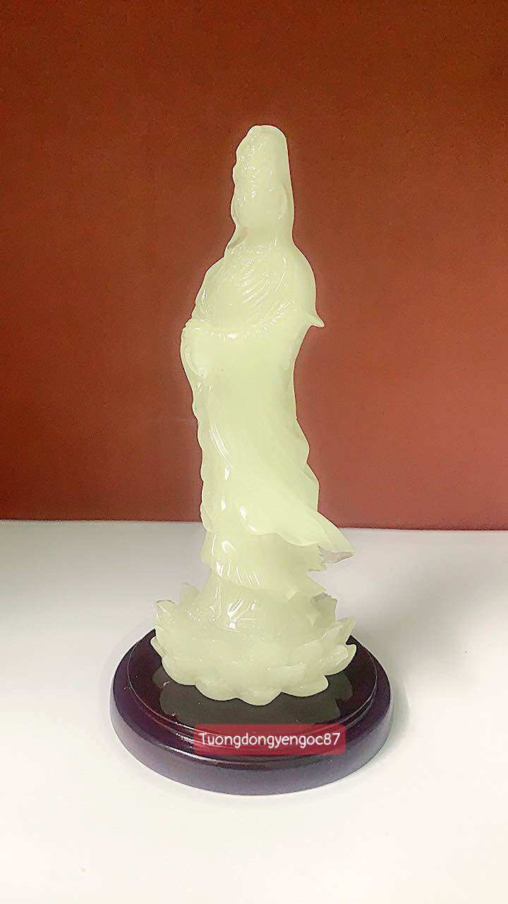 Tượng Quan âm dạ quang đứng cao 13 cm